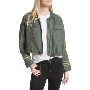 Free People- crop military jacket.